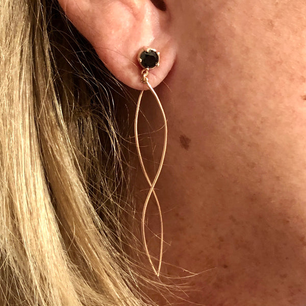 Pendientes ONDUL-BLACK-ORO