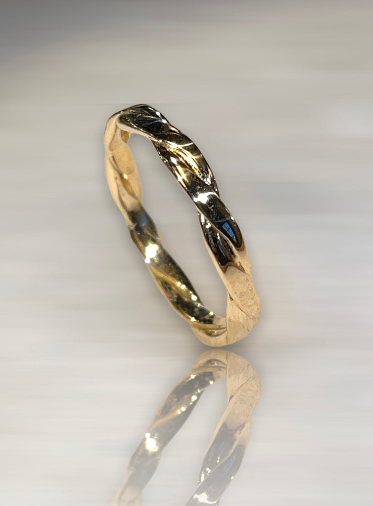 ALIANZA de BODA ORO TRENZA