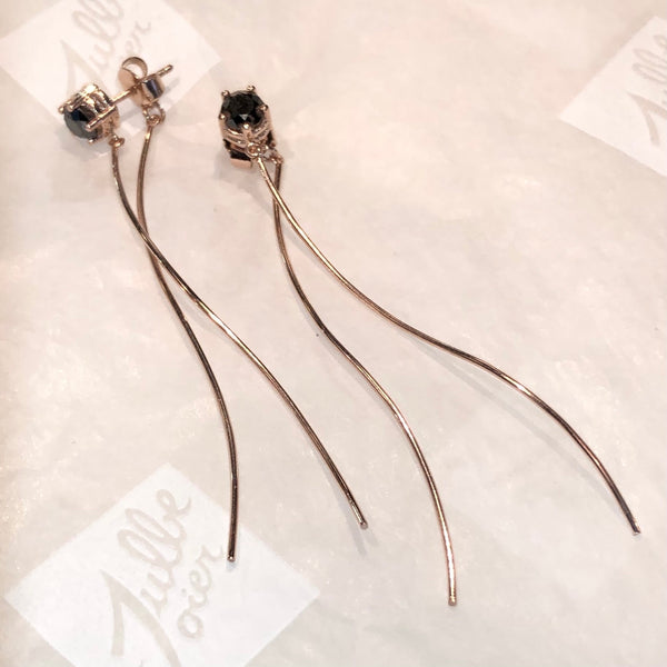 Pendientes ONDUL-BLACK-ORO